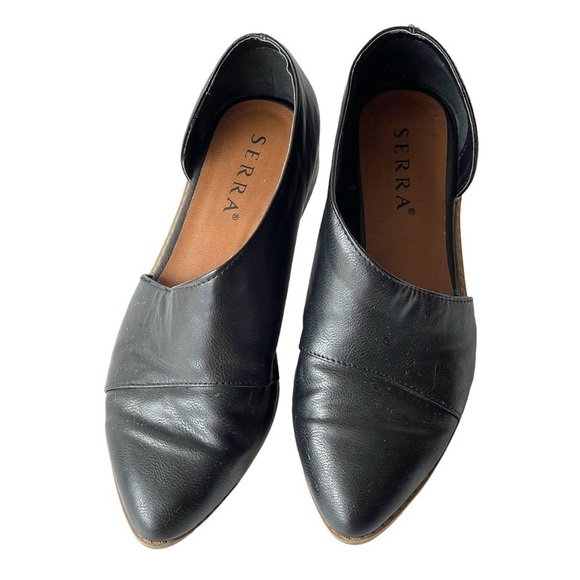 SERRA Womens Black Leather Flats Loafer Cut Out Boots Slip On Comfort Shoes, 9 - Picture 2 of 6